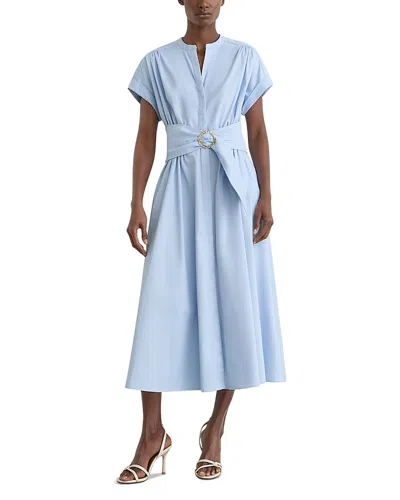 Reiss Petite Cotton Belted Dress In Multi