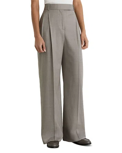 Reiss Petite Darcy Wool Blend Wide Leg Pants In Gray