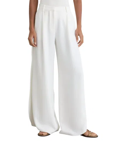 Reiss Petite Deena Side-split Wide-leg Trousers In White