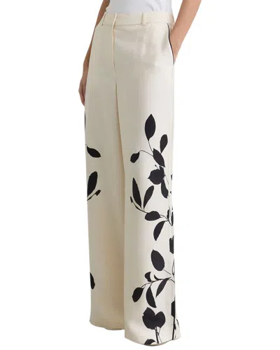 Reiss Petite Delilah Jacquard Printed Wide Leg Trouser In White