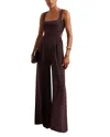 Reiss Burgundy Petite Wide-leg Cut-out Jumpsuit In Burgundy