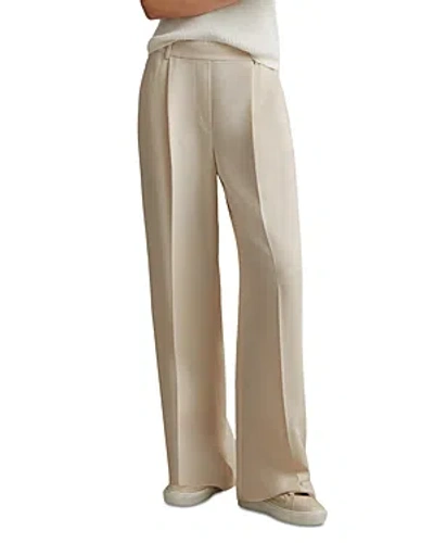 Reiss Petite Eden Wide Leg Pants In Cream