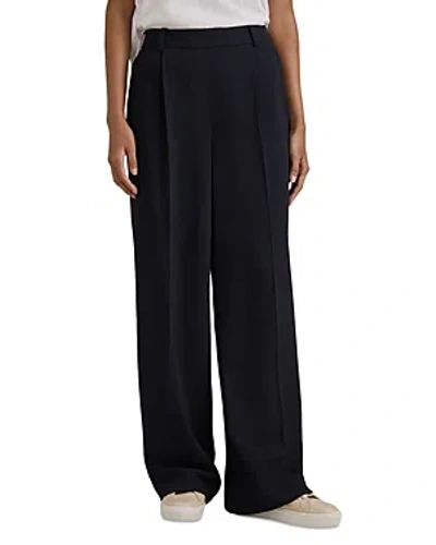 Reiss Petite Eden Wide Leg Pants In Navy