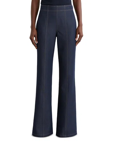 Reiss Petite Edie Flare Pants In Dark Blue