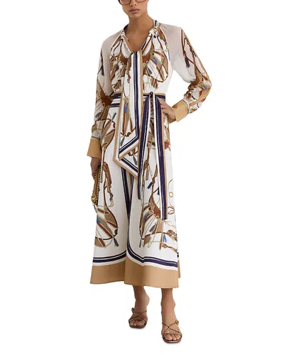 Reiss Petite Ellie Foulard Print Dress In Neutral