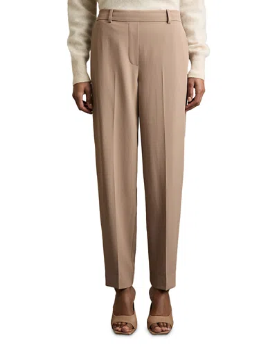 Reiss Petite Eve Taper Pants In Mink Neutral
