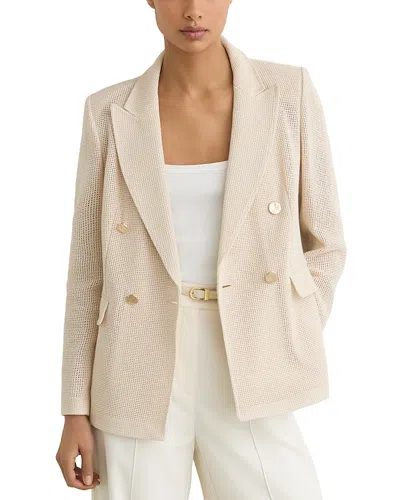 Reiss Petite Fiore Double Breasted Blazer In White