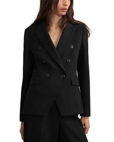 Reiss Petite Gabi Double Breasted Blazer In Black