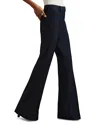 Reiss Navy Petite Twill Patch-pocket Flared Trousers In Navy