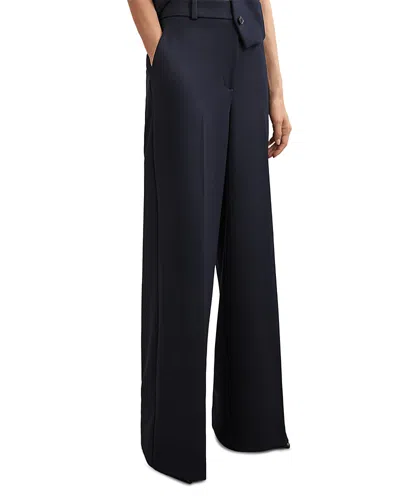 Reiss Petite Gabi Wide Leg Pants In Blue