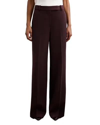 Reiss Petite Gabi Wide Leg Pants In Purple