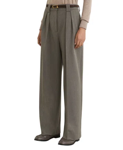 Reiss Petite Katya Wide-leg Pleated Trousers In Green
