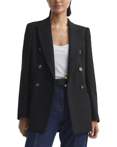 Reiss Petite Lana Wool-blend Twill Jacket In Black