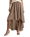 Reiss Mink Neutral Petite Sheer-overlay High-low Shorts In Brown