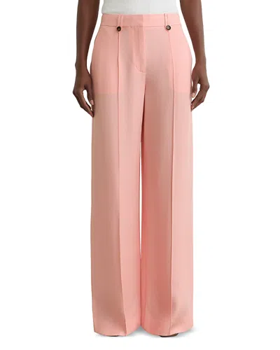 Reiss Petite Magda Wide Leg Suit Trousers In Pink