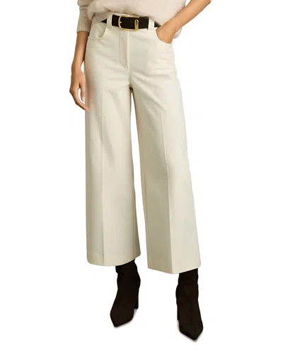 Reiss Petite Myrtle Culotte Trousers In Cream