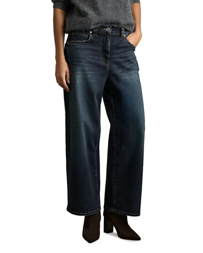 Reiss Petite Myrtle Denim Culottes In Dark Blue