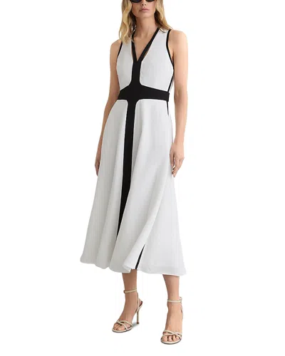 Reiss Petite Nova Contrast Trim Dress In Gray