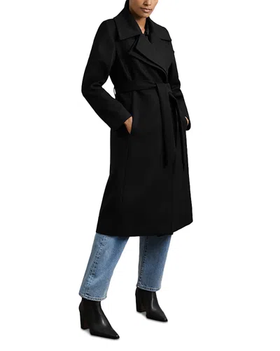 Reiss Petite Odette Mid Length Belted Coat In Black