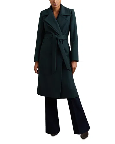 Reiss Petite Odette Mid Length Belted Coat In Green