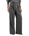 Reiss Petite Poppie Wide Leg Flannel Trousers In Gray
