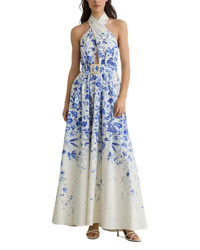 Reiss Petite Printed Cotton Dress In Multi