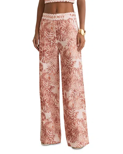 Reiss Petite Printed Wave Pants In Multi