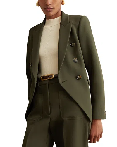 Reiss Petite Priya Double Breasted Blazer In Green