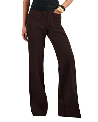 Reiss Petite Priya Flare Trousers In Brown