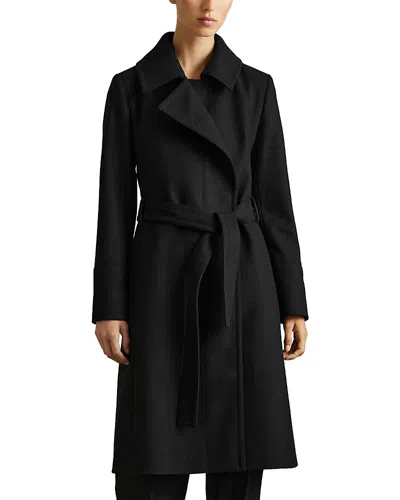 Reiss Petite Rae Mid Length Belted Coat In Black