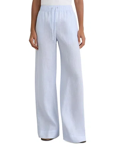 Reiss Petite Riley Linen Pants In Blue