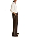 Reiss Petite Robyn Side Stripe Wide Leg Trousers In Brown