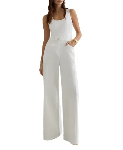 Reiss Petite Rose Wide-leg Scoop Neck Racer-back Jumpsuit In Cream
