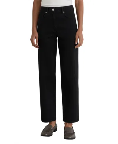 Reiss Petite Selin Mid-rise Straight-leg Jeans In Black