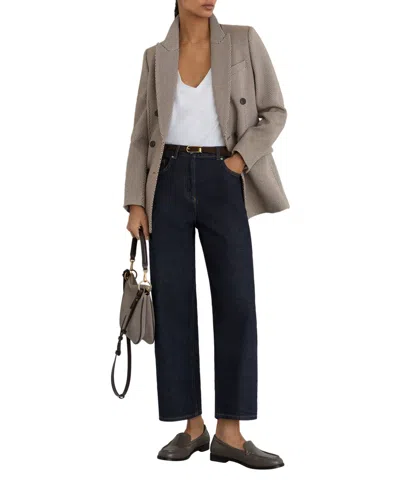 Reiss Petite Selin Mid-rise Straight-leg Jeans In Blue