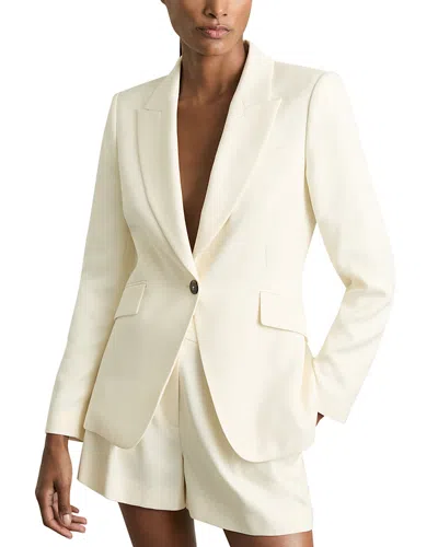 Reiss Petite Single Breasted Tailored Blazer In Cream
