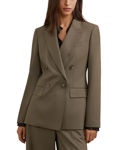 Reiss Petite Solene Double Breasted Blazer In Brown