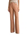 Reiss Womens Abbey Flared-leg High-rise Stretch-woven Trousers Tan In Tan