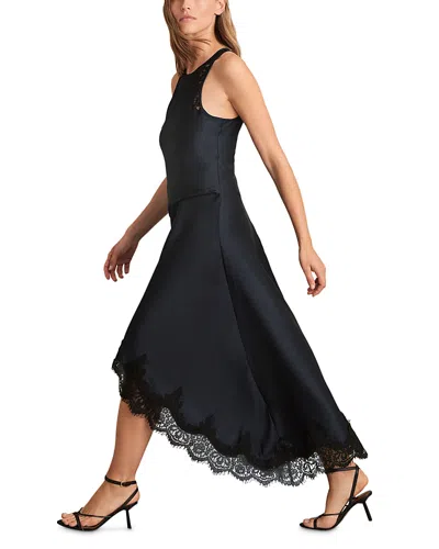 Reiss Petites Anais Lace Draped Dress In Black