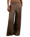 Reiss Petites Ashby Linen Wide Leg Pants In Brown