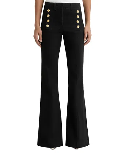 Reiss Petites Athena Flare Leg Jeans In Black