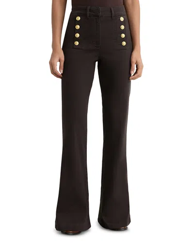 Reiss Petites Athena Flare Leg Jeans In Khaki Green In Brown