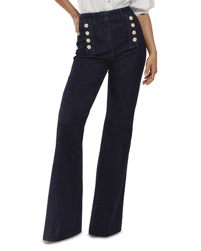 Reiss Petites Athena Flared Leg Jeans In Dark Blue