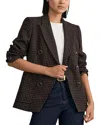 Reiss Petites Ayla Double Breasted Check Jacket In Brown