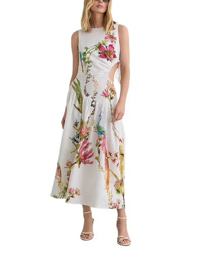 Reiss Petites Bianca Linen Cutout Dress In Multi