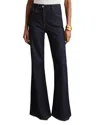 Reiss Petites Bonnie High Rise Flared Jeans In Dark Blue In Blue