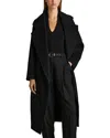Reiss Black Wool Blend Double Breasted Blindseam Coat In Black