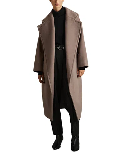 Reiss Petites Bridget Wool Blend Coat In Mink Neutral