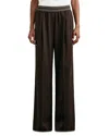 Reiss Chocolate Brown Wide-leg Contrast-waistband Trousers In Brown