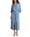 Reiss Petites Cecelia Shirred Waist Midi Dress In Blue